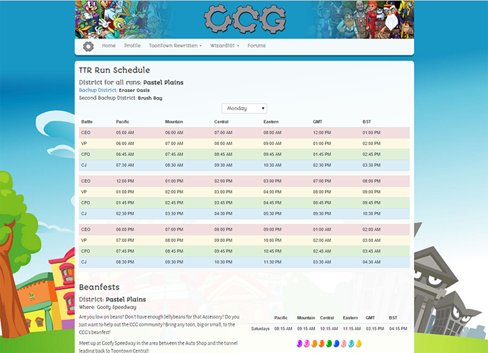 TTR Run Schedule